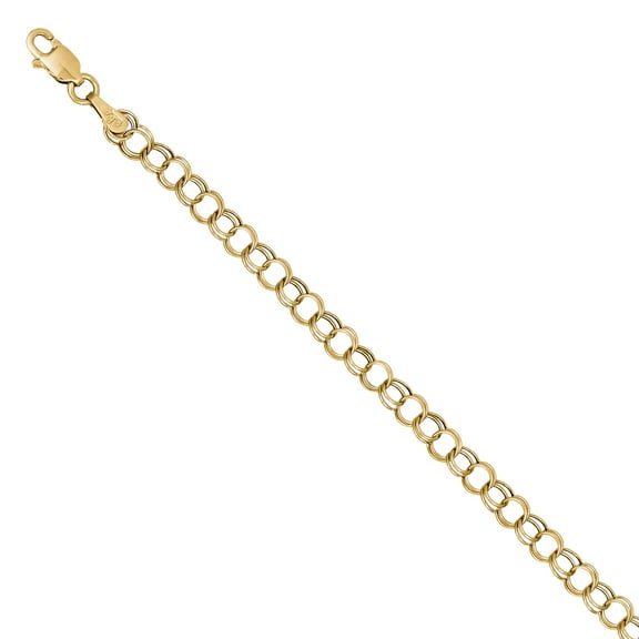 Primal Gold 10 Karat Yellow Gold Hollow Double Link Charm Bracelet