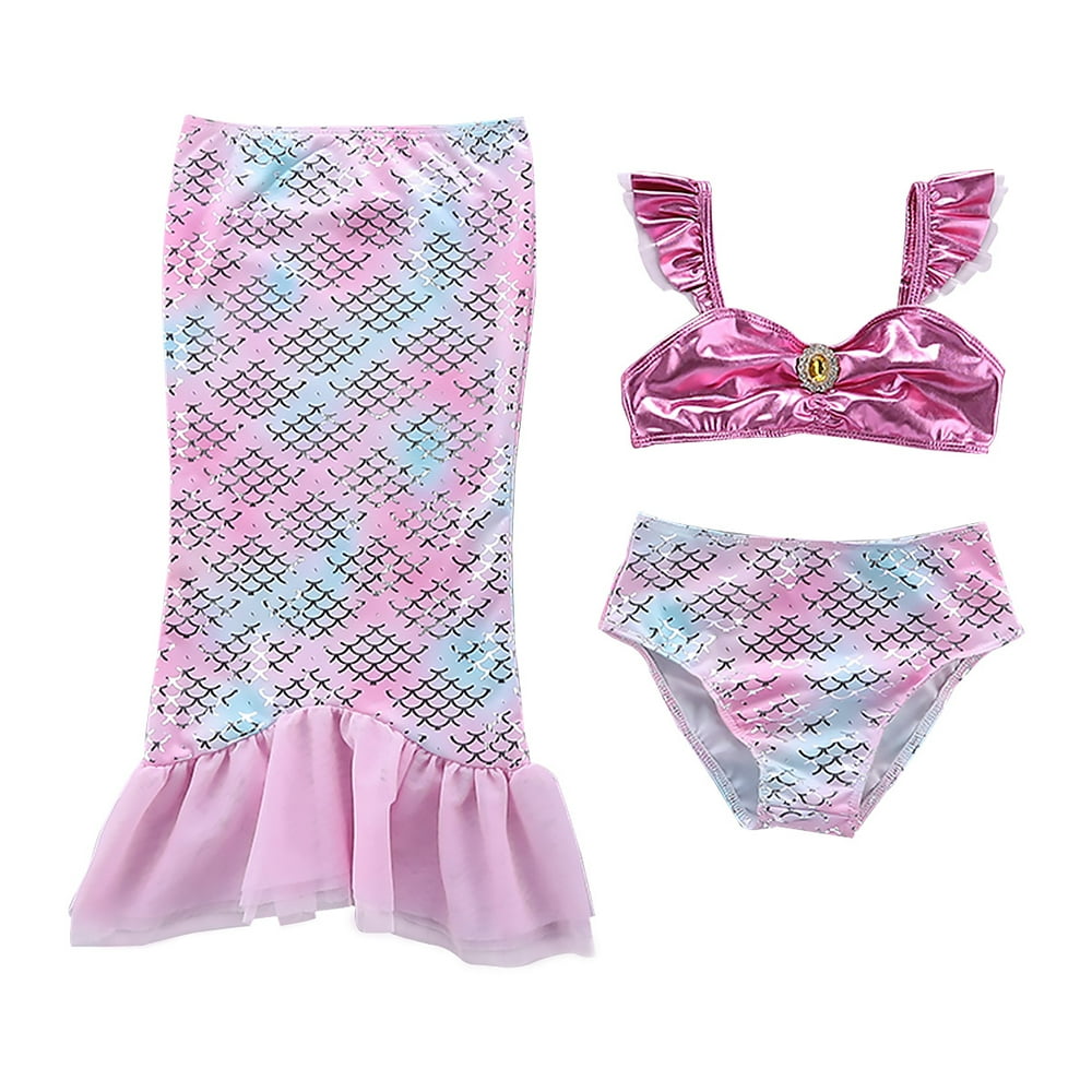 Kids Girls Mermaid Swimsuits Princess Swimming Costume Outfit Dress