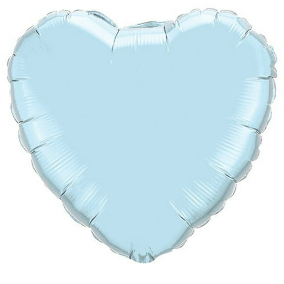 18 inch Heart - Pearl Light Blue Qualatex Foil Mylar Balloon - Party Supplies Decorations