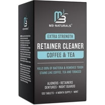 M3 Naturals Retainer Cleaner Tablets for Coffee & Tea Stains, Mint Flavor 120ct | Remove Odors, Stains, and Plaque | Denture Cleanser, 4 Month Supply