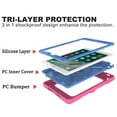thumbnail image 3 of iPad Air 2 Shockproof Case, iPad Pro 9.7 Case, Dteck Heavy Duty Rugged 3 Layer Full Body Protection Case Kickstand with Shoulder Strap, Hand Strap, Rose/Blue, 3 of 7