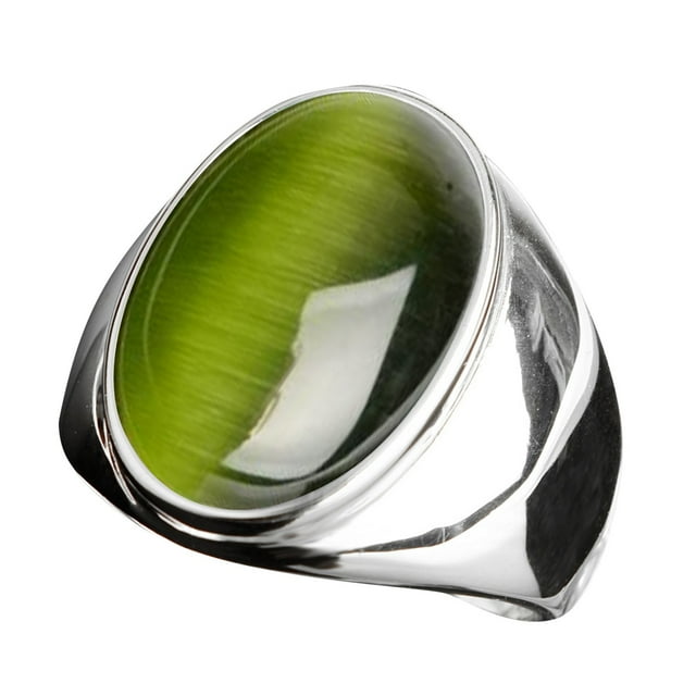 Stainless Steel Artificial Cat Eye Stone Ring Titanium Steel Ring