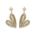 thumbnail image 2 of Pendientes de cristal de circonita con corazón, temperamento ligero, pendientes pequeños y frescos, pendientes de oro, temperamento femenino, 2 of 7