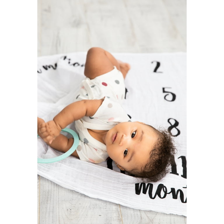 Little Pear Baby Milestone Marker Blanket Gender Neutral Baby Monthly Growth Chart Black White Walmart