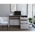 thumbnail image 2 of Gray Computer Desk Featuring 3 Drawers And One Shelf, 47.4 Inches Wide, Spacious With Space Top Space, Wide Workstation, 2 of 3