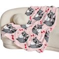 thumbnail image 2 of Cute Raccoon Blanket for Girls Women Gifts for Raccoon Lovers Raccoon Throw Blanket for Kids Adults Ultra Soft Cozy Fleece Blanket for Couch Sofa ​Bed Pink 60"x80", 2 of 5