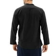 thumbnail image 3 of Mens Linen Cotton Button Down Long Sleeve Turn-down Collar Beach Shirt, 3 of 6