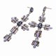 thumbnail image 4 of Pendientes de cruz de diamantes de imitación de moda para mujer, grandes pendientes llamativos de cristal, pendientes de verano, joyería de moda de otoño, AB multicolor, 4 of 5