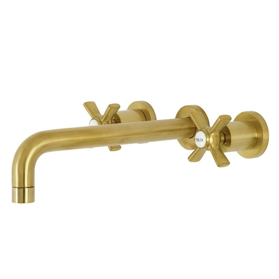 Kingston Brass KS8027ZX Millennium Two-Handle 3-Hole Wall Mount Roman Tub Faucet in Brushed Brass