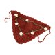 thumbnail image 5 of Bandana de crochet Salvador lazo de punto floral diadema Bcak Rojo, 5 of 9