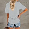 thumbnail image 5 of Garbnen Short Sleeve Shirts for Women Casual Women's Crew Neck T Shirts Basic Solid Color Lightweight Y2k Tunics Tops for Women Gray L, 5 of 5