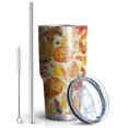 thumbnail image 2 of 30oz Fall Pumpkins and Autumn Leaves Pattern Tumblers Stainless Steel Tumbler with Lid and Straw,Vacuum Insulated Double Wall Travel Tumbler Cups Mug with Cleaning Brush for Coffee,Tea, 2 of 7