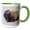 Green/White, variant on 3drose, Wyoming, Yellowstone National Park. Mature Bull Bison, 11oz Two-tone Yellow Mug