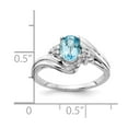 thumbnail image 3 of Primal Gold 14 Karat White Gold 7x5mm Oval Blue Topaz and Diamond Ring, 3 of 5