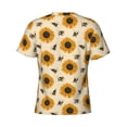 thumbnail image 6 of Vsdgher Sunflowers And Bee Print Men's Dry Fit Mesh Athletic Shirts Moisture Wicking Tennis T-Shirt Tops, 6 of 9