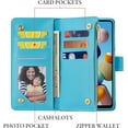 thumbnail image 2 of Samsung Galaxy A53 5G Series Premium Vintage Leather Magnetic Closure Zipper Pocket Wallet Case, 2 of 14