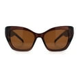 thumbnail image 5 of Womens Oversized Cat Eye Designer Fashion Luxury Sunglasses All Brown, 5 of 8