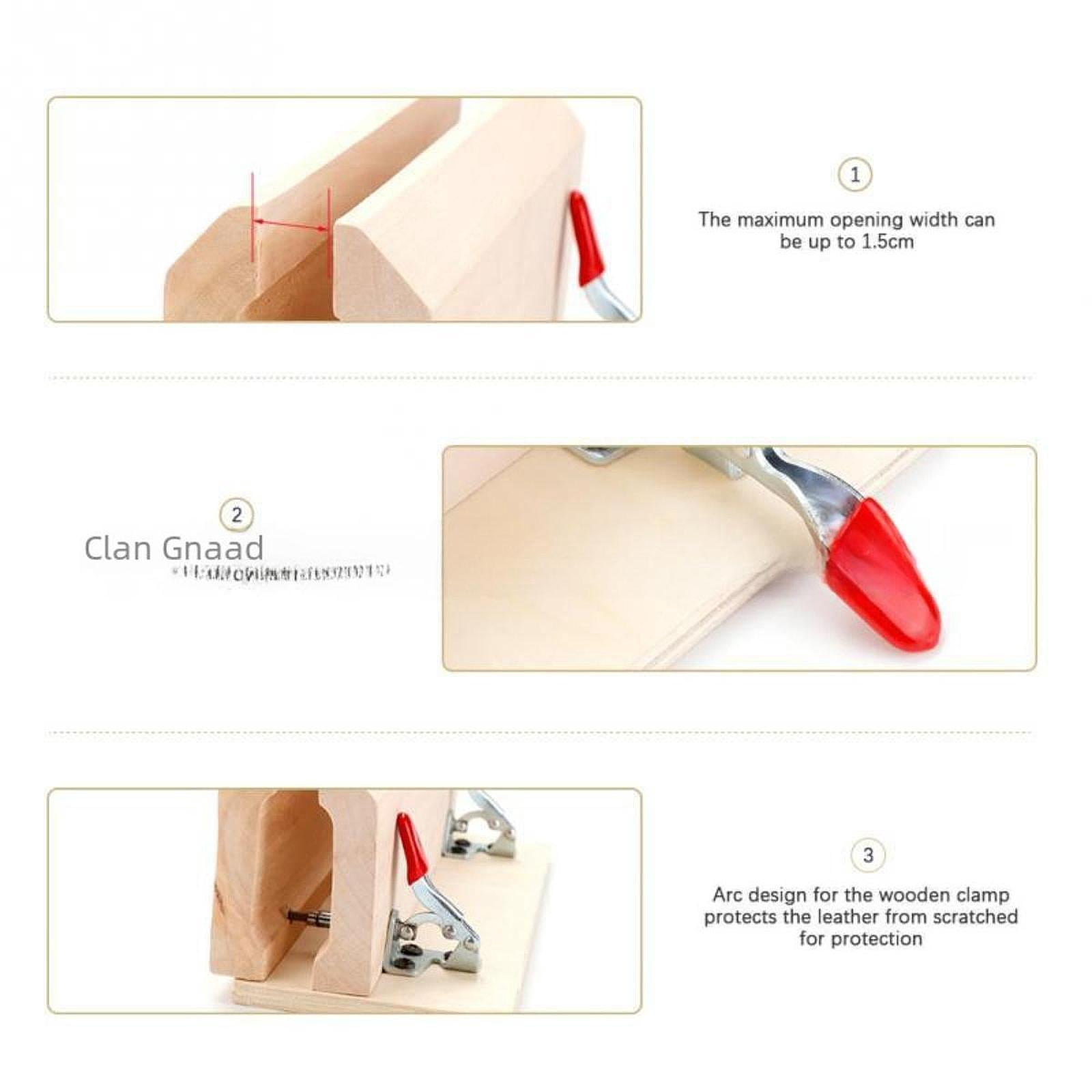 Wxqbjtam Stitching Horse PU Leather Clamp Wood Belt DIY Clip DIY Craft Table Desktop Tool