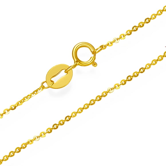 Authentic 18 Karat Yellow Gold Necklace for Women Wedding Jewelry Cute Rolo Chain 18"/45cm