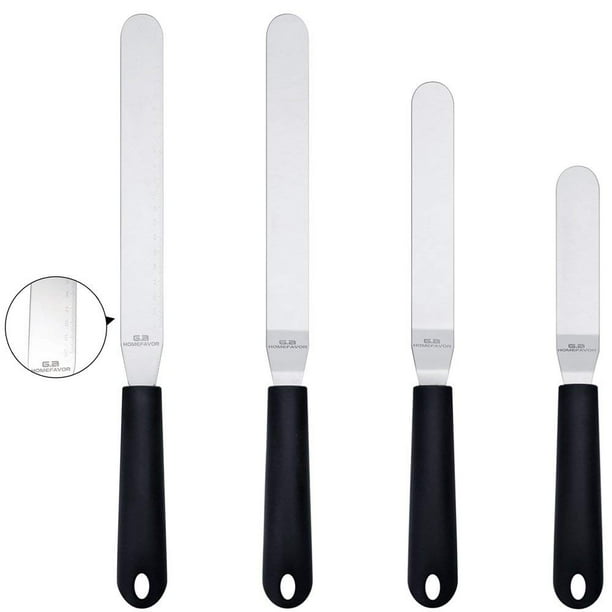 Straight & Angled icing spatula set of 4 Stainless Steel Offset ...