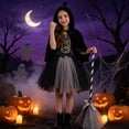 thumbnail image 2 of MEZZALL Girls Halloween Witch Dress Kids Pumpkin Witch Outfit Role Play Apparel Toddler Party Fancy Stylish Clothes Sets, 2 of 8
