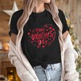 thumbnail image 6 of VKOYWKM Valentine's Day Heart Tops for Women Romantic Love Graphic Tees Cute Tops Casual Short Sleeve Loose Fit Tees Valentine Round Neck Holiday Tshirt Shirts, 6 of 7