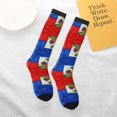 thumbnail image 6 of Women's Knee High Socks Haitian Flag Thermal Soft Knee Long Socks, 6 of 7