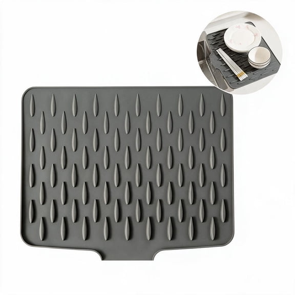 2-Pack Silicone Drying Mat For Kitchen Counter, Non-Slip Heat-Resistant Dish Pad, Foldable Quick-Dry Mat For Utensils, Pot Protection And Countertop.