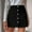 Black, variant on Women's Corduroy Button Down Mini Short Skirt High Waist A-line Wrap Skirts with Pockets Black M