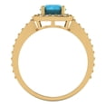 thumbnail image 4 of Halo Engagement Ring for Women - 1.335ct Simulated Turquoise in 18K Yellow Gold Promise Ring, 4 of 6
