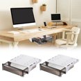 thumbnail image 1 of Unique Bargains Under Desk Drawer, 2Pcs - Plastic Self-Adhesive Slide Out Stationery Storage for Office Home (Black, 245x245 MM), 1 of 6