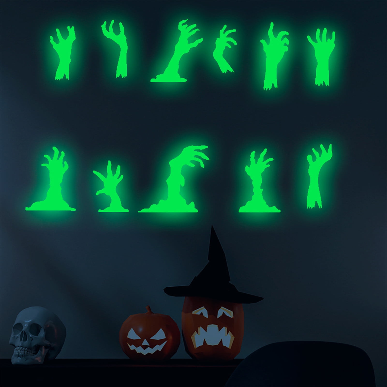 Glow Dark Halloween Stickers Decal Kitten Fluorescent Removable Creative Sticker 