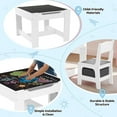thumbnail image 6 of Pirecart 3-in-1 Children Table and Chair Set, Wooden Kids Activity Table with Storage Drawer and Box, Gray, 6 of 9