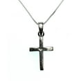thumbnail image 5 of Sterling Silver blue opal cross necklace on 18 inch box chain made in Italy, 5 of 5