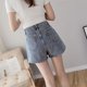 thumbnail image 5 of Pantalones cortos de mezclilla de cintura alta para mujer, falda de verano 2022, nuevos pantalones casuales holgados de corte A y pierna ancha, 5 of 5