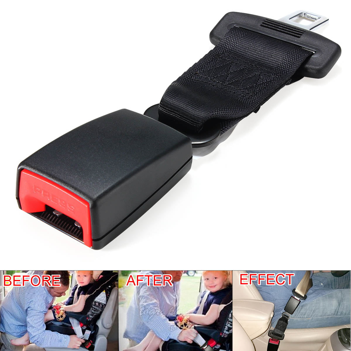 2PCS Universal Car Safety Seat Belt Extender Seatbelt Extension Strap Buckle 9in
