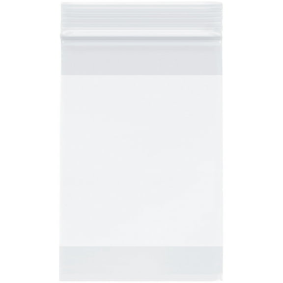 Plymor 4" x 6" (Pack of 100), 4 Mil with White-Block Heavy Duty Zipper Reclosable Plastic Bags
