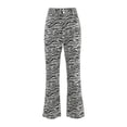 thumbnail image 4 of KOMOO Women Elastic Wide Leg Pants, Zebra Print Long Pant Casual High Waist Trousers Oversize, 4 of 7