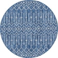 thumbnail image 2 of Unique Loom Tapis Rond en Treillis Géométrique Transitionnel Tribal de la Collection 4 Pieds, Bleu/ivoire, 2 of 2