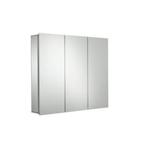 Croydex Thurmond Large Aluminum Medicine Cabinet with Three Doors, Silver (30x26in)
