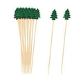 thumbnail image 5 of Christmas Cocktail Picks Bamboo Toothpicks Disposable Fancy Wooden Appetizer Picks Christmas Food Picks for Cake, Cane ,Party Green Tree 50pieces, 5 of 10