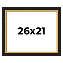 26x21 Frame Gold Real Wood Picture Frame Width 2.25 Inches | Interior Frame Depth 0.5 Inches |