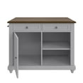 Kelsey Kitchen Island with 2 Stools and Drawers, Gray