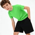 thumbnail image 6 of FRSASU Boys Athletic T-Shirts Casual Solid Color Short Sleeve Loose Crew Neck Pullover Workout Tee Tops for 5-15 Years Green, 6 of 9