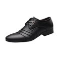 thumbnail image 2 of Tawop Dress Shoes Men Faux Leather Casual Dress Shoes Business Pointy Toe Black Size:5.5, 2 of 8