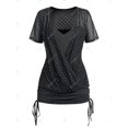 thumbnail image 2 of Camiseta Llana de Talla Extra de Diamantes de Imitación de 2 en 1 Rosegal  Camisetas tallas grandes, 2 of 5