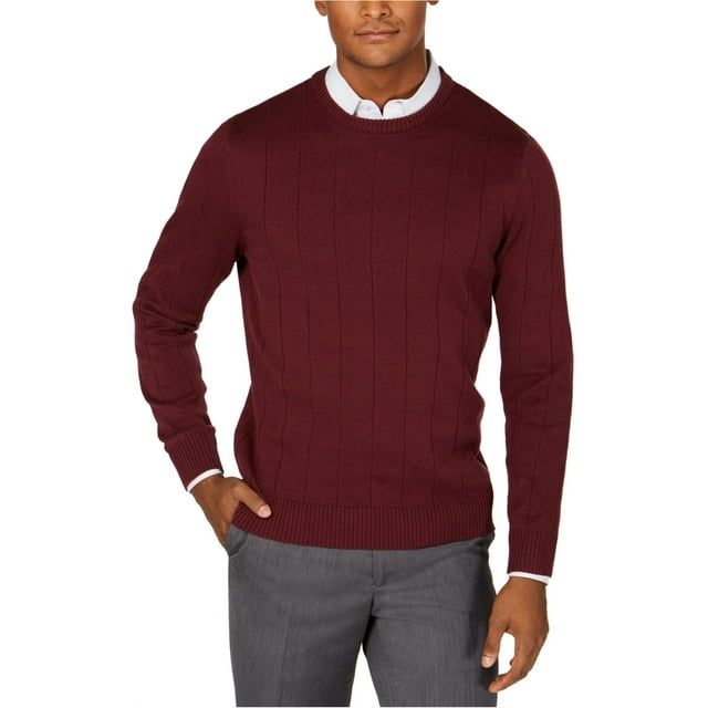 Club Room Chandail en Tricot Côtelé pour Hommes, Violet, Moyen