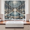 thumbnail image 2 of Ambesonne Art Nouveau Kitchen Curtains, Panorama of a Pool Hall, 55"x45", Pale Taupe Blue Grey, 2 of 3