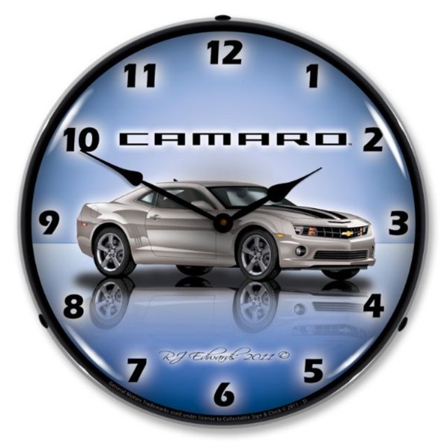 GMRE1108337 Reloj Camaro G5 Silver Ice - Fabricado en EE. UU. Collectible Sign & Clock GMRE1108337