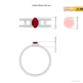 thumbnail image 4 of ANGARA Natural Oval Ruby Parallel Split Shank Ring with Accents in 14K White Gold for Women (Size-6x4mm) | July Birthstone, Birthday, Anniversary, Jewelry Gift for Women | Natural Ruby Ring, 4 of 9